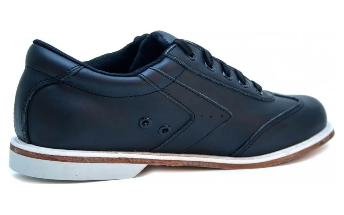 BOWLIO Nero bowling shoe black leather – back view