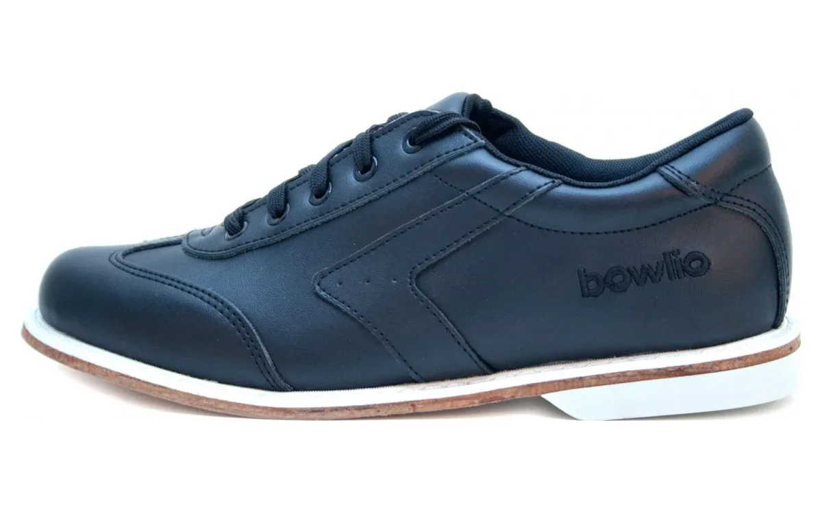 BOWLIO Nero bowling shoe black leather – side view