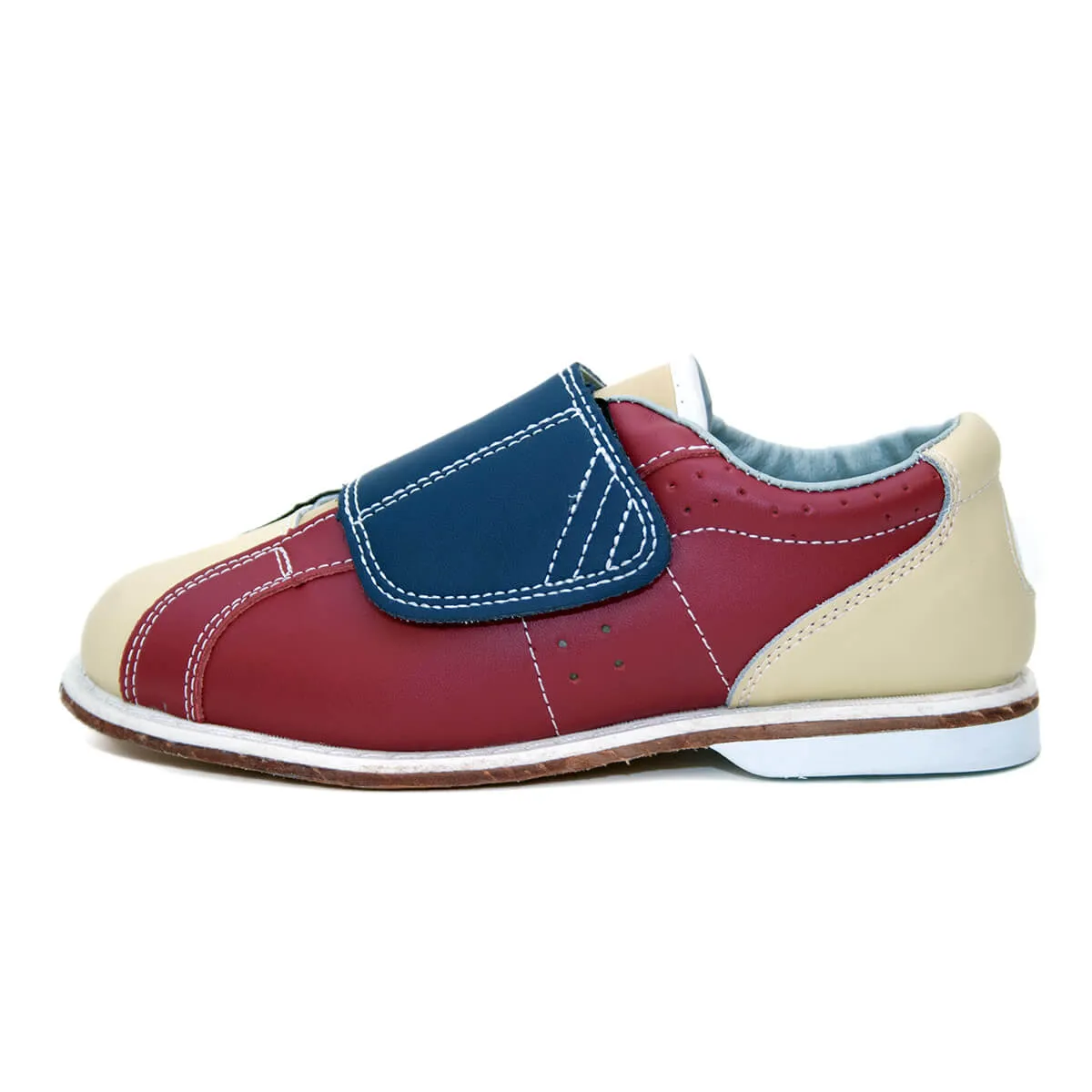 BOWLIO rental bowling shoe for bowling centers leather blue-red-beige – view 6