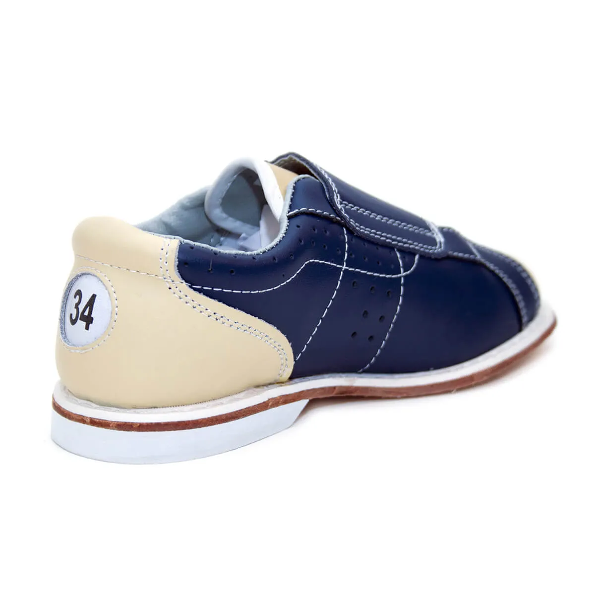 BOWLIO rental bowling shoe for bowling centers leather blue-red-beige – view 12