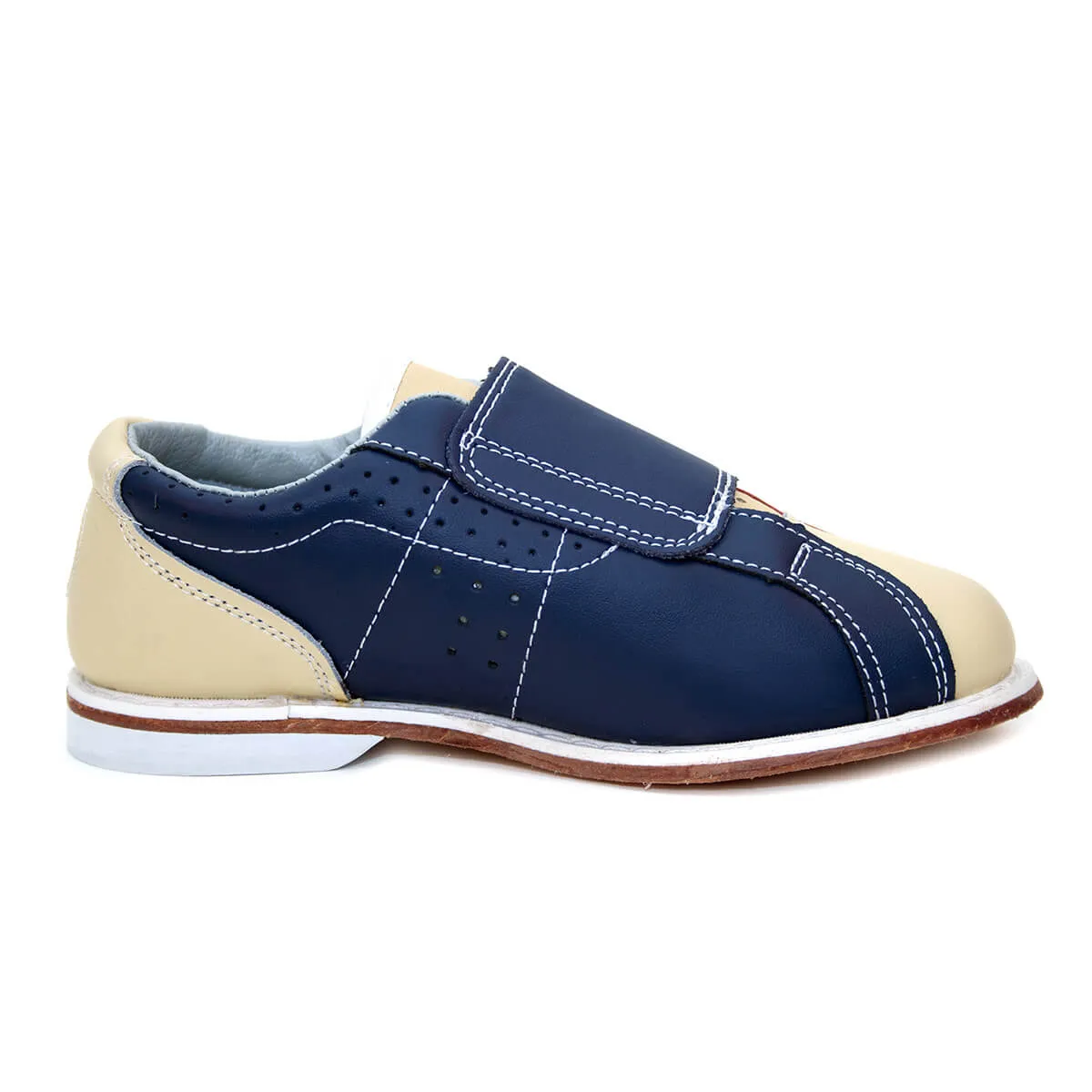 BOWLIO rental bowling shoe for bowling centers leather blue-red-beige – view 13