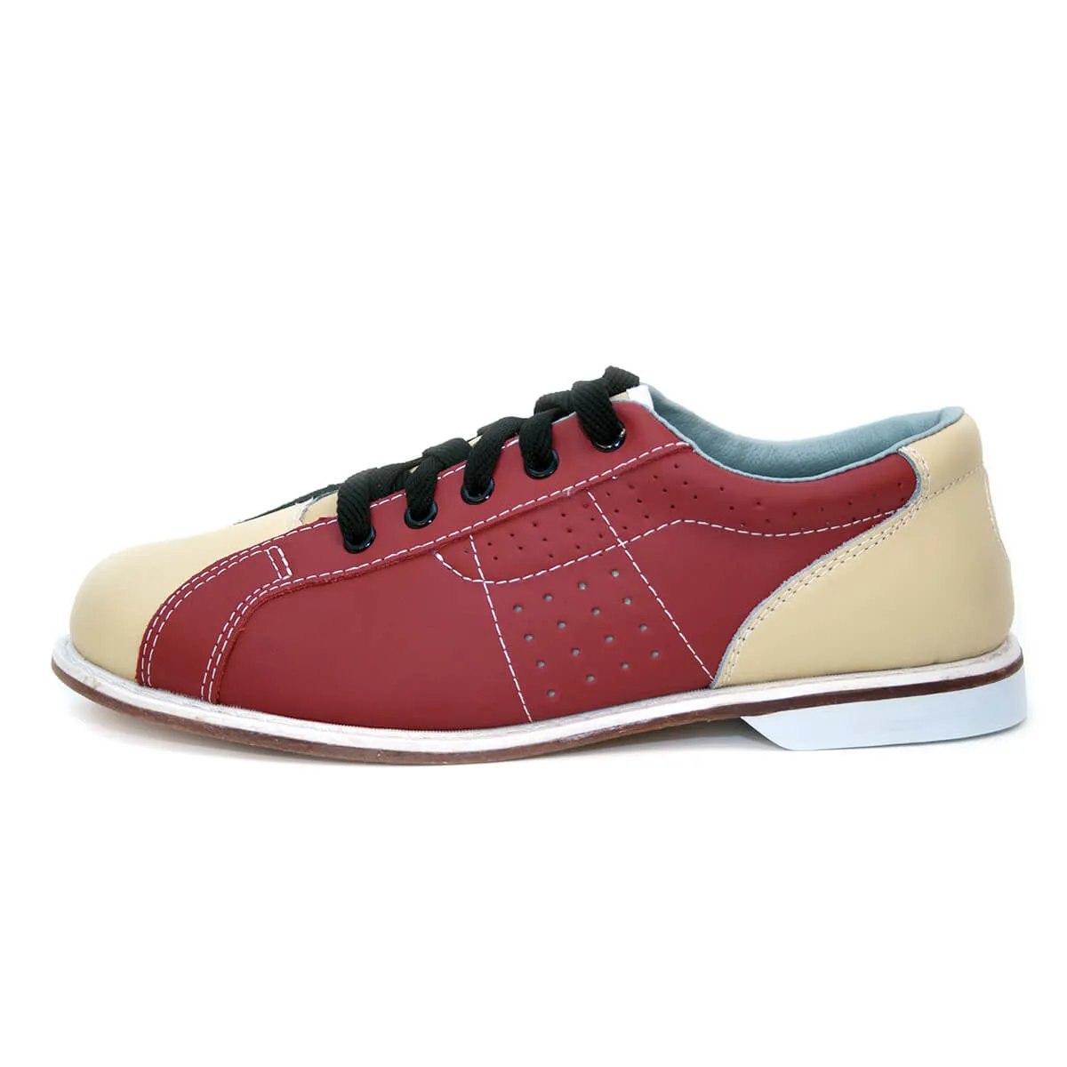 BOWLIO rental bowling shoe for bowling centers leather blue-red-beige – view 2
