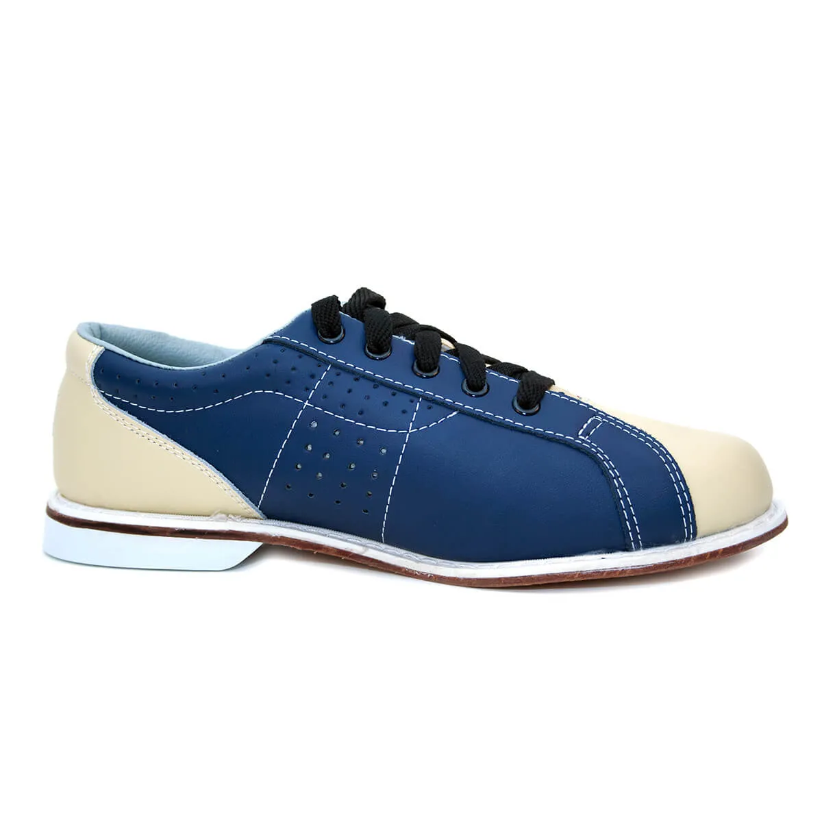 BOWLIO rental bowling shoe for bowling centers leather blue-red-beige – view 3