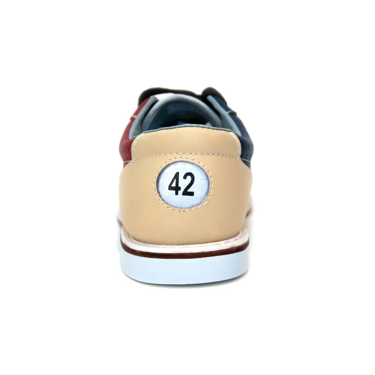 BOWLIO rental bowling shoe for bowling centers leather blue-red-beige – view 7