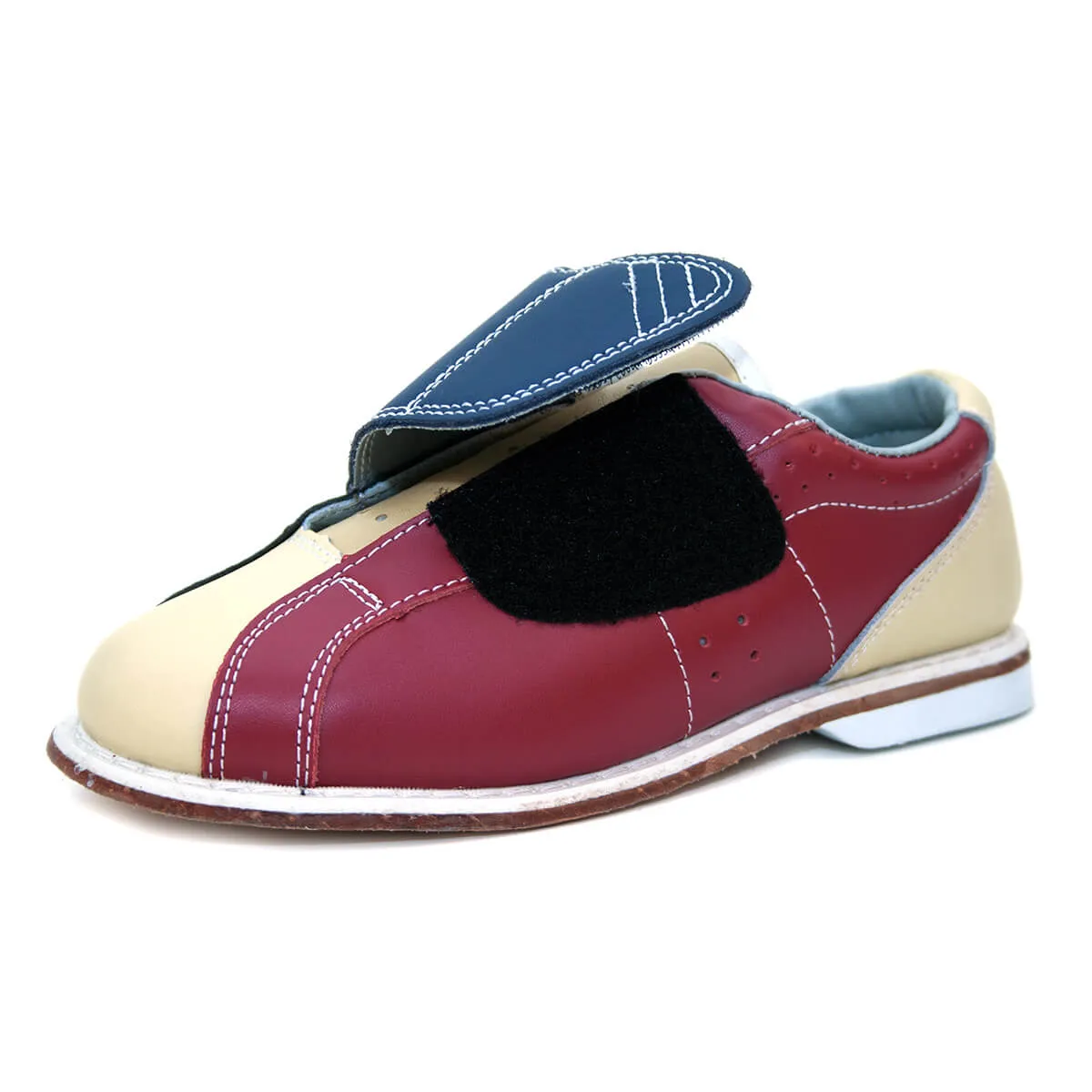 BOWLIO rental bowling shoe for bowling centers leather blue-red-beige – view 10