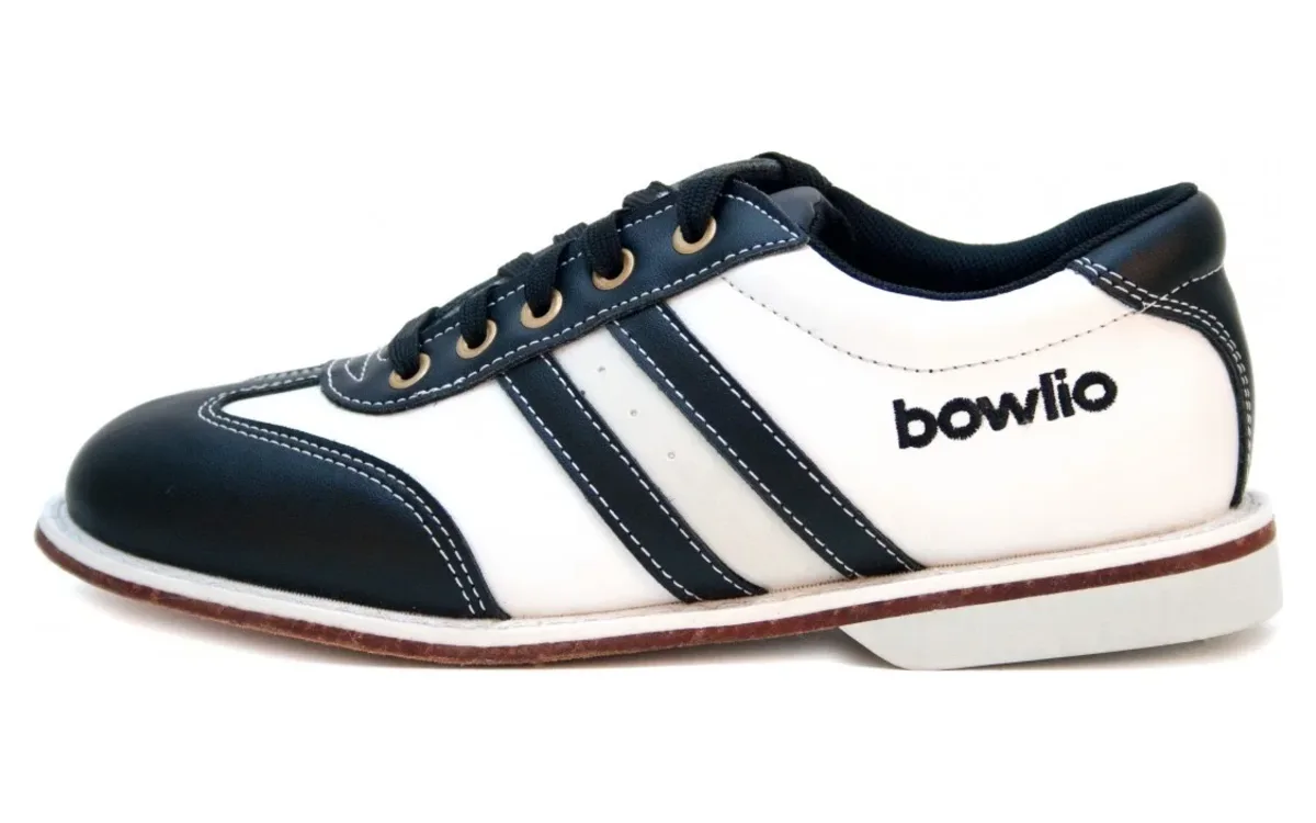 BOWLIO Torino bowling shoe black and white leather – back view