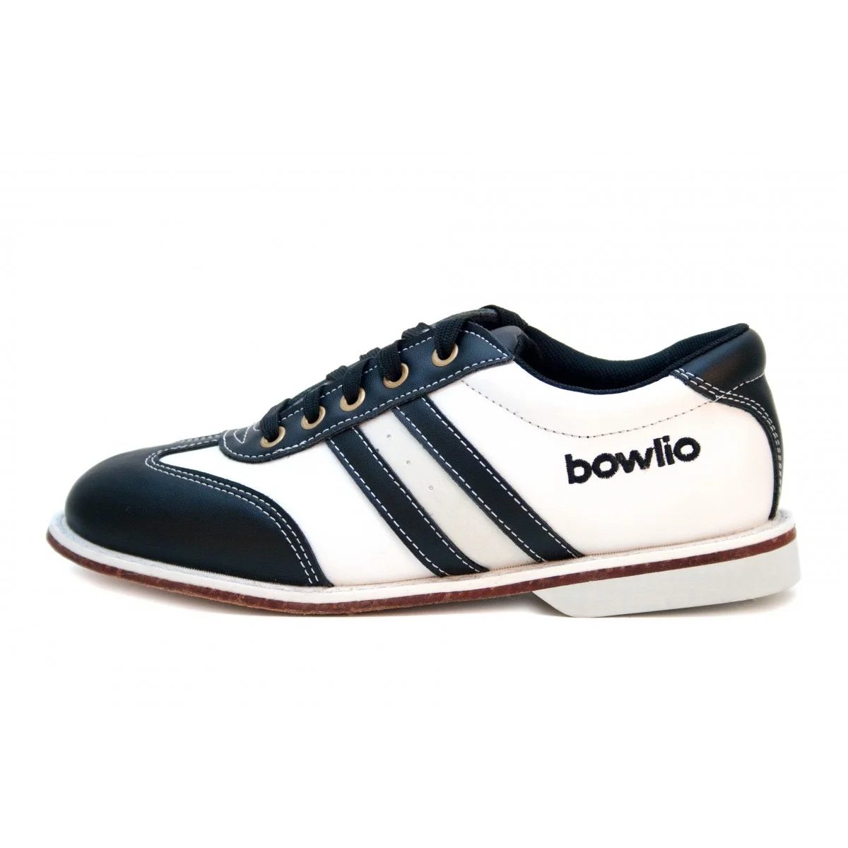 BOWLIO Torino bowling shoe black and white leather – back view