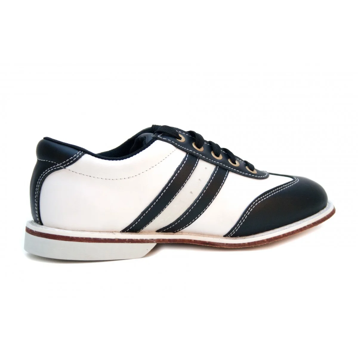 BOWLIO Torino bowling shoe black and white leather – side view