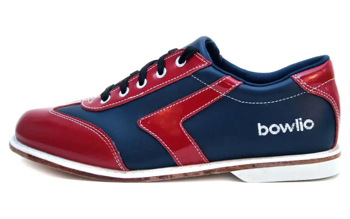BOWLIO Verona bowling shoe black and red leather – back view