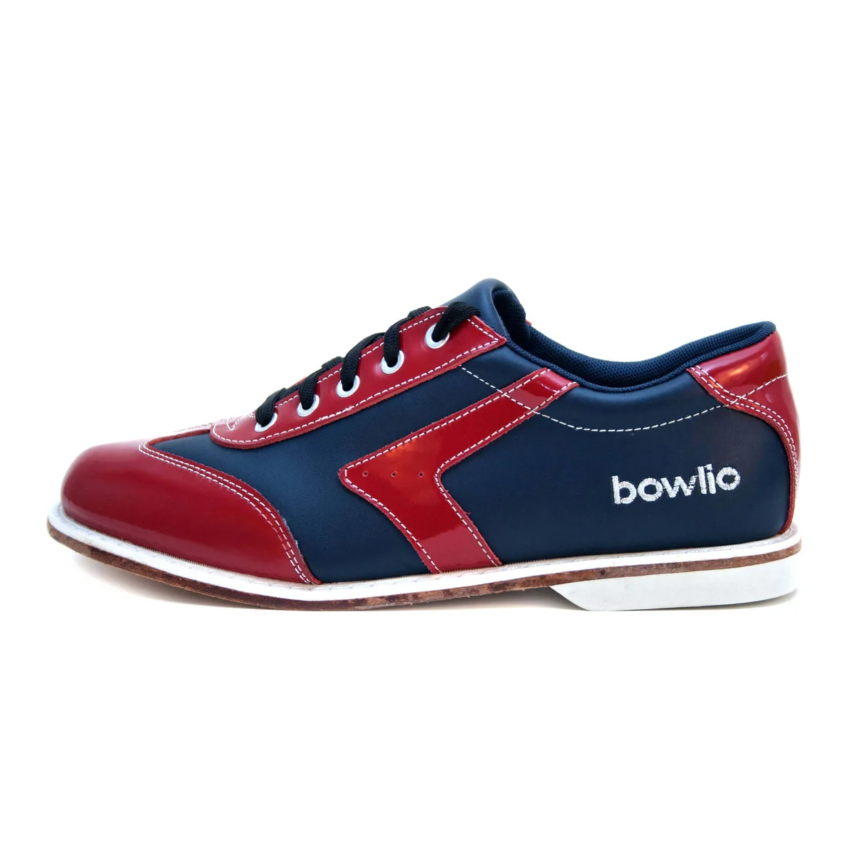 BOWLIO Verona bowling shoe black and red leather – back view