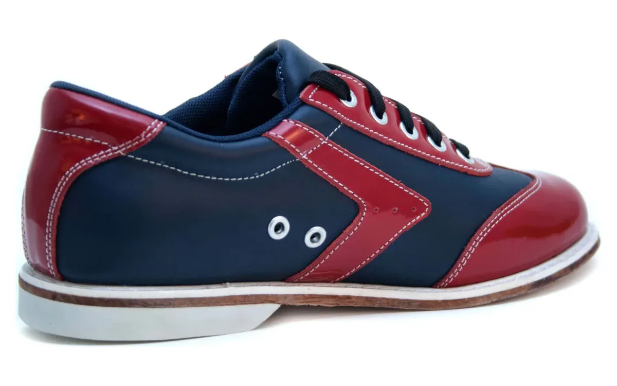 BOWLIO Verona bowling shoe black and red leather – side view