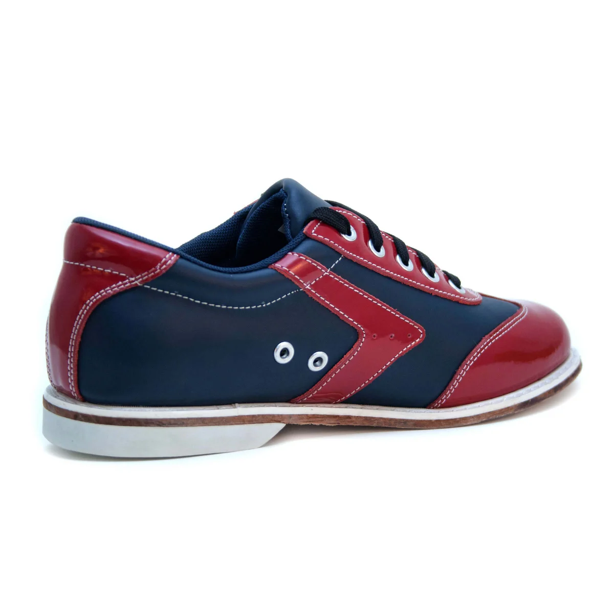 BOWLIO Verona bowling shoe black and red leather – side view